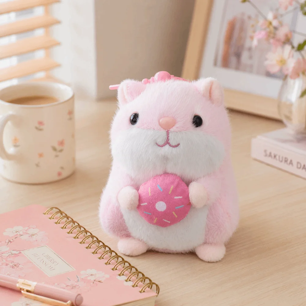 Adorable Cartoon Hamster Keychian Pendant Hairry 13cm Animal Multicolor Kawaii Birthday Gift
