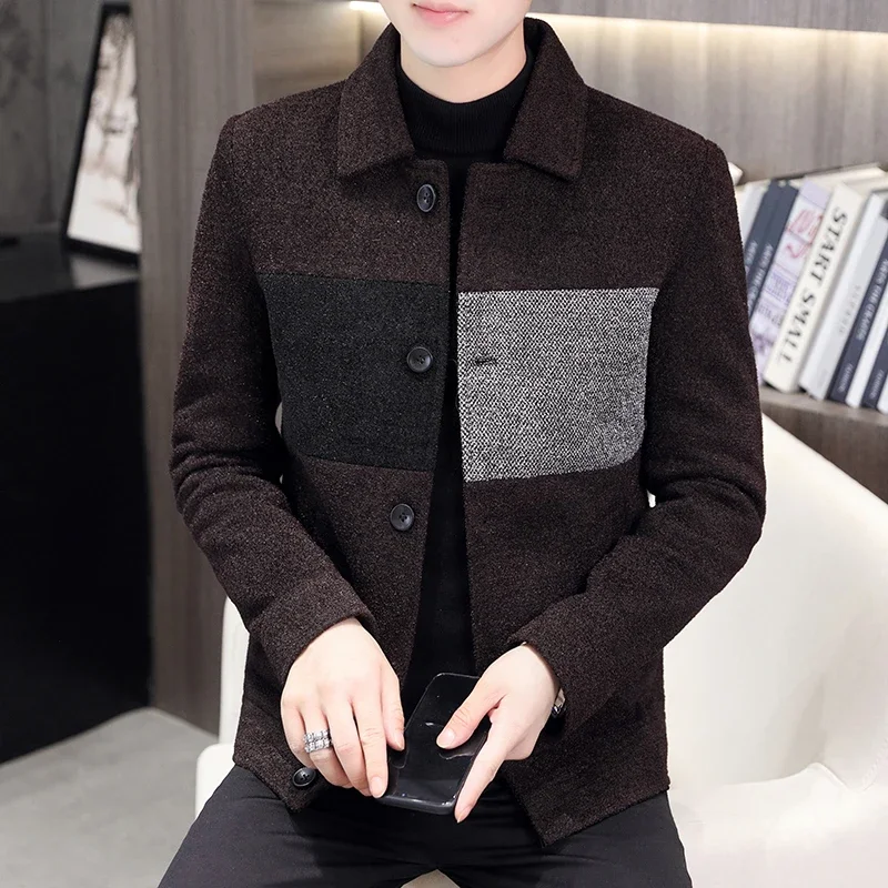 High-quality Blazer men's color-blocking thickening elegant fashion simple business thickening casual gentleman's formal jacket