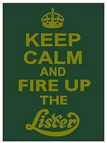 Lister Stationary Engine (Junior D A B L Ce Cs) Keep Calm Metal Sign  Plaque