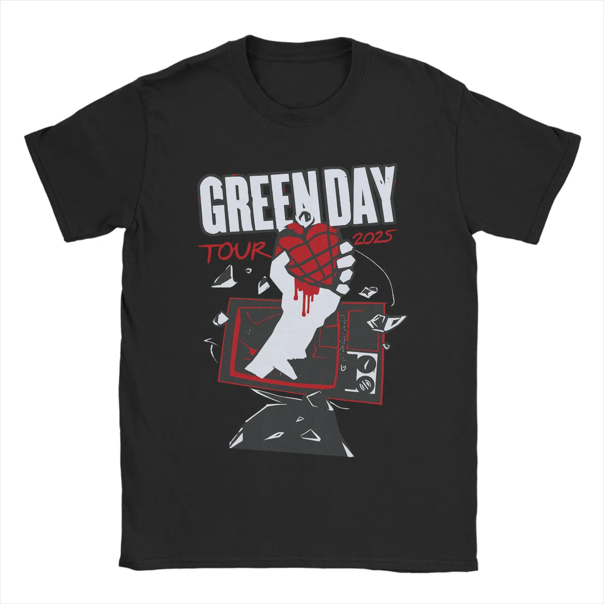

Green Day Band T Shirt Summer 100 Cotton T Shirts For Man Novelty Pattern Tee Shirt Short Sleeve Vintage Top Tees