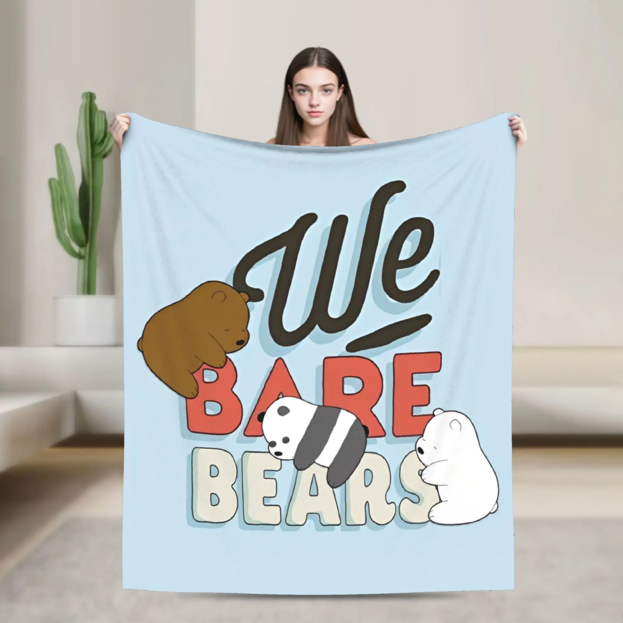 نحن B-Bare الدببة غطاء بطانية الفانيلا مغامرة الرسوم المتحركة الكوميديا خفيفة الوزن رمي البطانيات للفراش الأريكة غرفة نوم لحاف #2