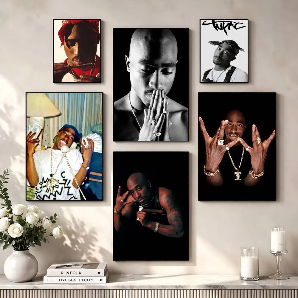 Tupac Shakur Rap Rapper  Poster High Quality Dorm Living Room Aesthetic Wall Decoration Painting Stickers Gift