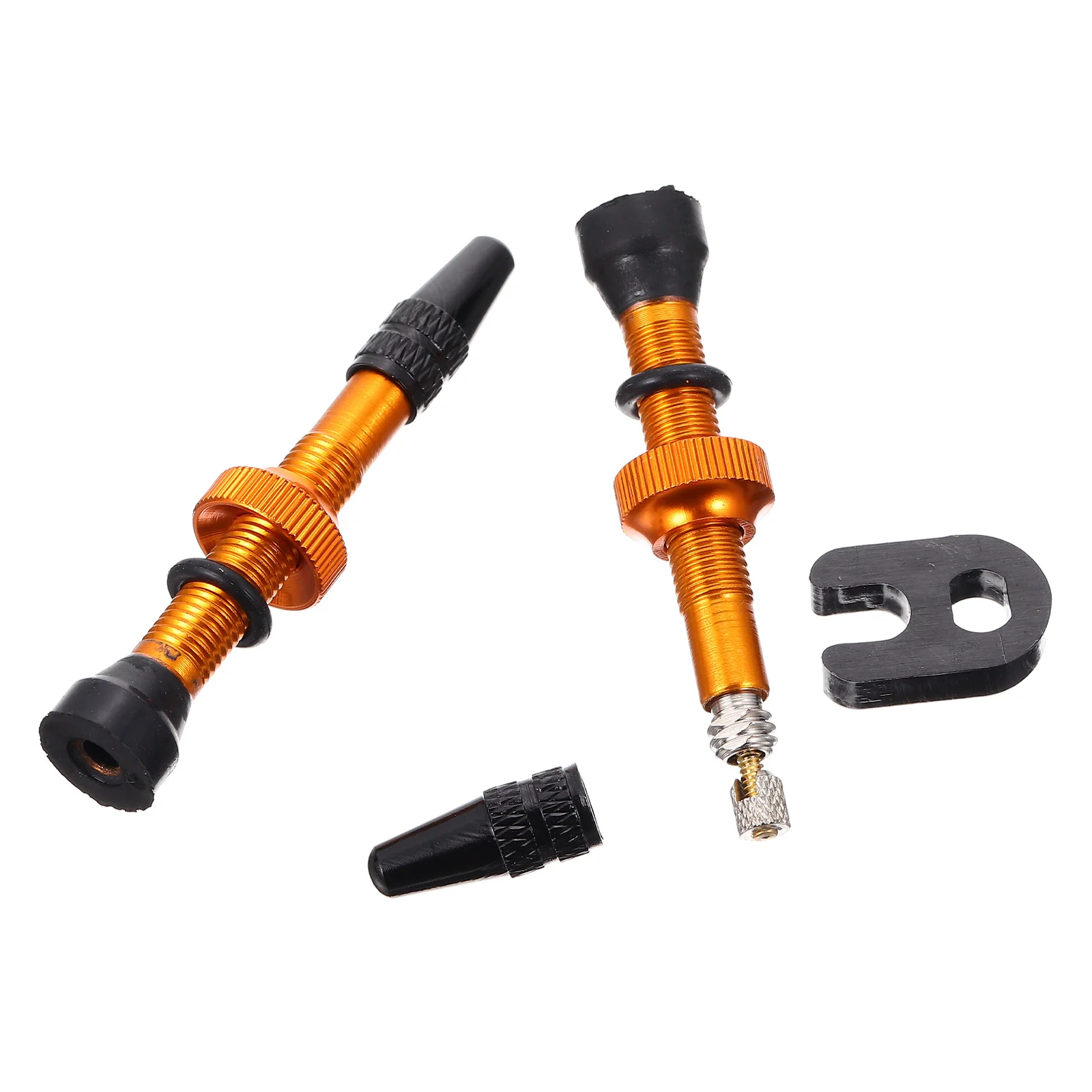 1 زوج صمامات إطارات الدراجة لايحتاج ينبع معدنية متينة مقاومة للصدأ سبائك الألومنيوم النحاس الدراجات اكسسوارات ضغط الإطارات #2