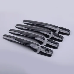 8pcs Exterior Door Handle Cover Trim Decor Carbon Fiber Style ABS Fit for Mitsubishi Lancer EVO 2002 2003 2004 2005 2006 2007
