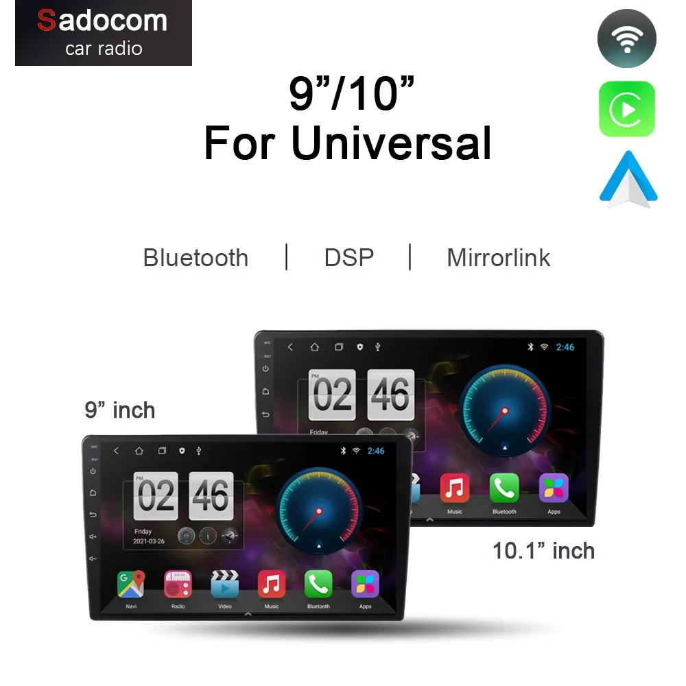 720P DSP Android 12.0 Car DVD Player GPS WIFI Stereo Radio autoradio Car Radio Multimidia Bluetooth Player For universal 2 din