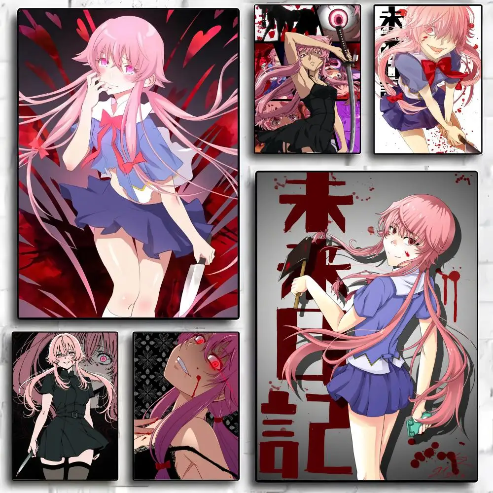 Anime Girl G-Gasai Yuno Horro Poster Room Decor Waterproof Sticky For Home Bar Wall Art Decoration