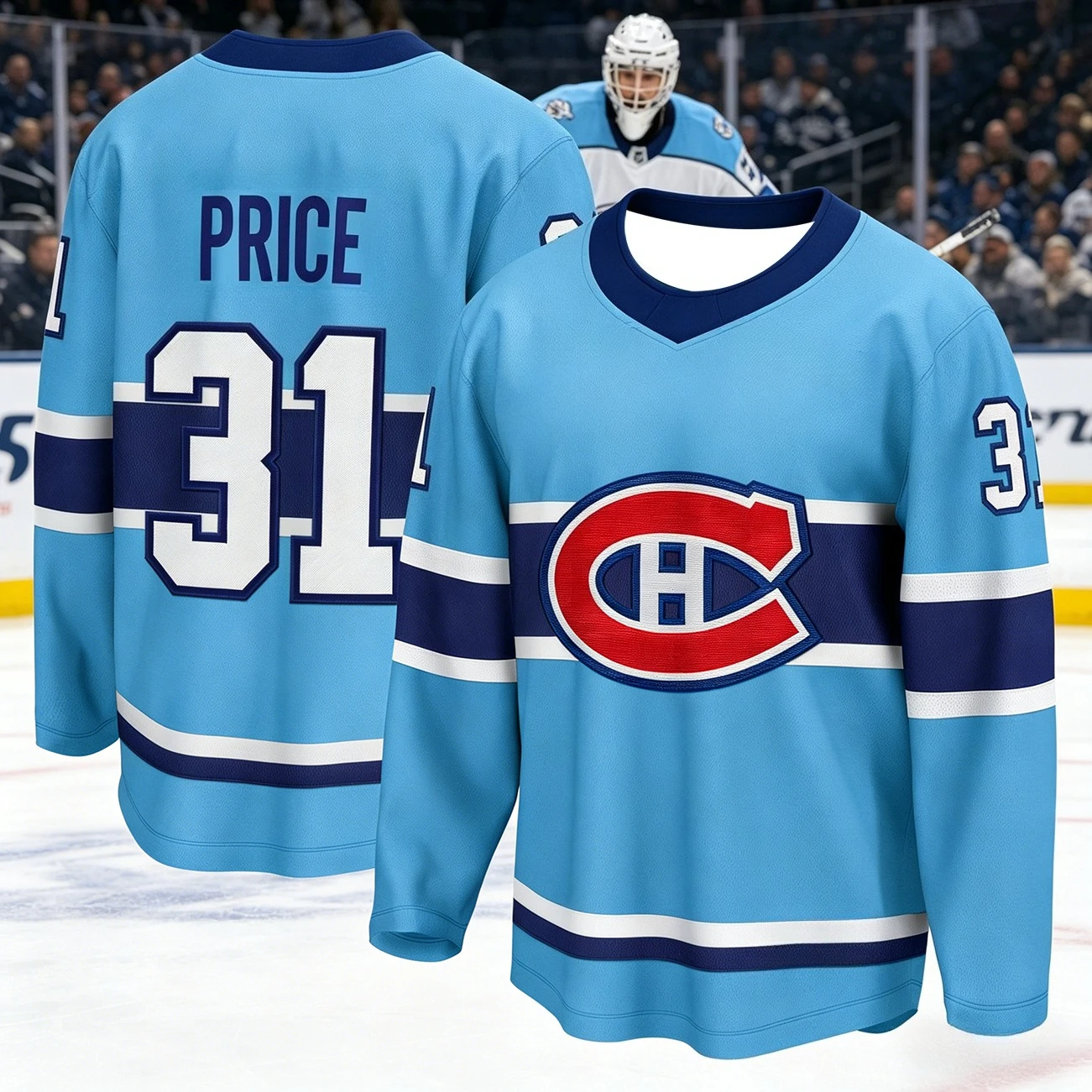 

2026 NewCanadian Men's Best-Selling Ice Hockey Training Suit - Breathable, Drying Fast, Blue Long-Sleeved Top Family Moto