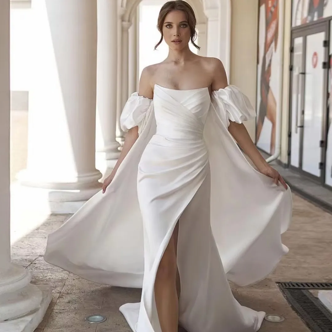 Beach Elegant Halter Collar Wedding Dress For Women  Sleeveless Bride Dress Sexy Backless For Women Customize To Measures