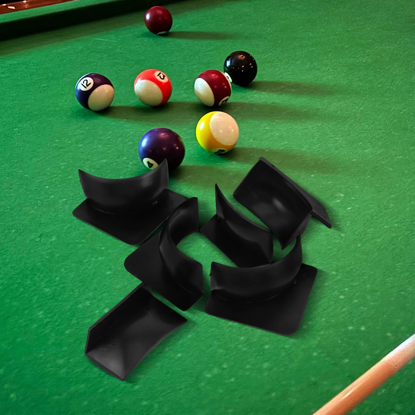 

6 Pcs Pool Table Accessories Billiard Storage Basket Black Plastic Billiards Side Pockets
