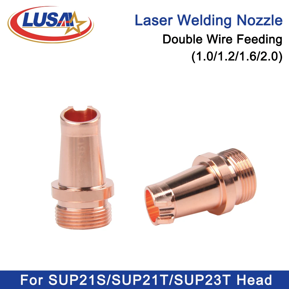 LUSAI 10Pcs/Lot CQWY M16x1.25mm Double Wires Feeding Nozzle For SUP21S SUP21T SUP23T Handheld Laser Welding Head Nozzles