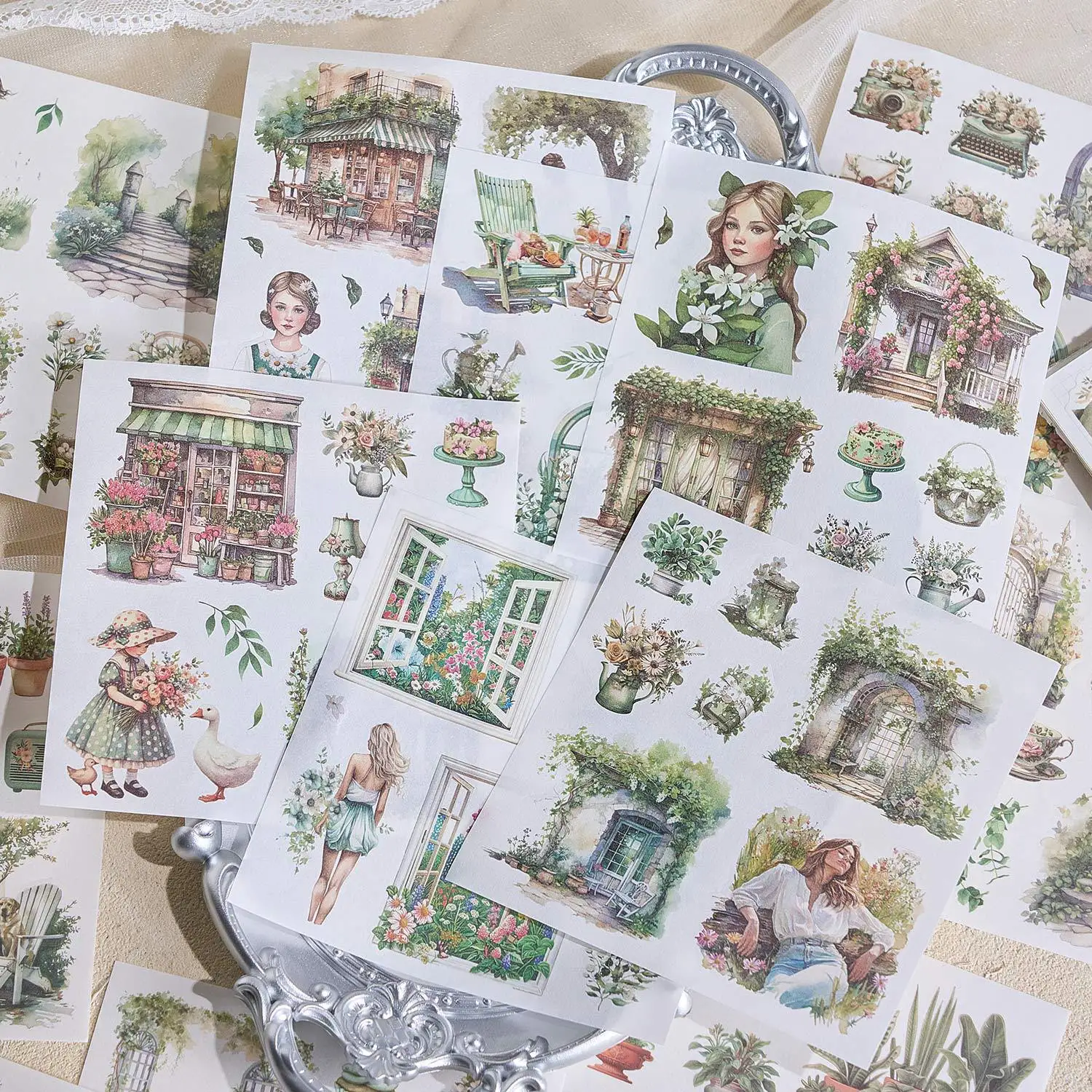 1pack/2pack Dreamlike Journal Stickers - Fantasy Life Series Instagram Style Scrapbook Decorative Scenes 50pcs/pack