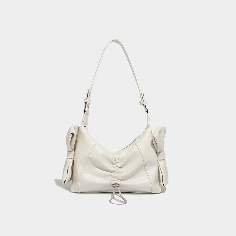 Bolso plisado de alta calidad para mujer, novedad de verano 2024, bolso plateado a la moda, bolso de hombro para chica dulce y caliente