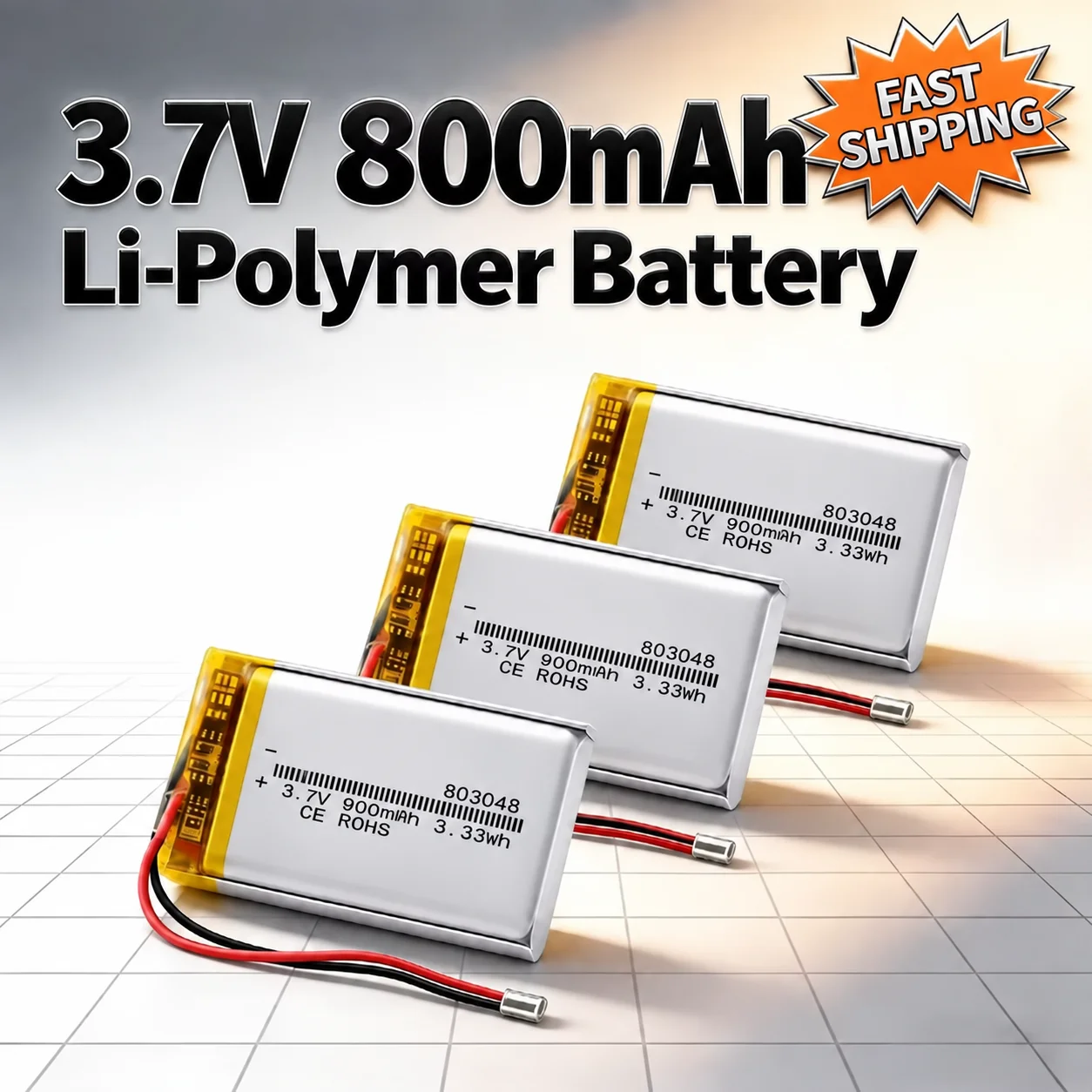Bulk Pack 303048 403048 503048 603048 703048 803048 903048 103048 123048 JST 2.0 2Pin 3.7V 800mAh Li-Polymer Battery