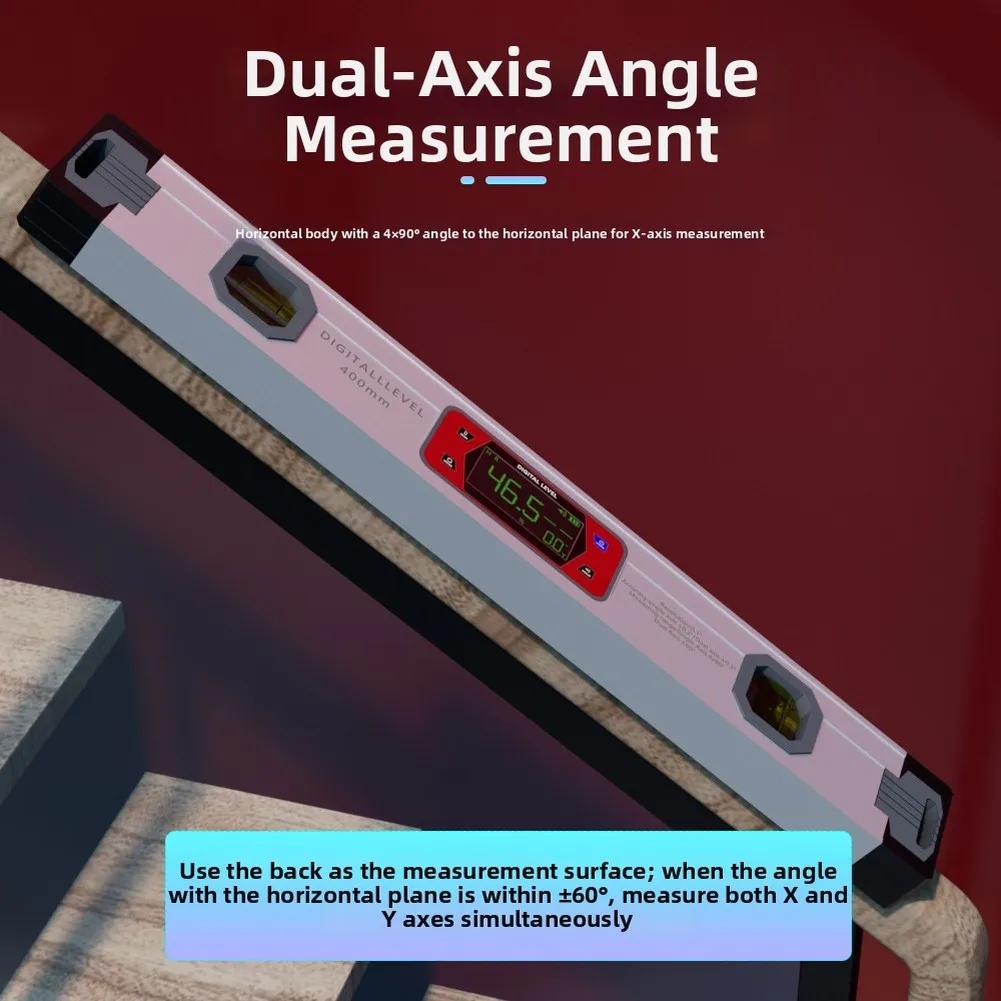 Aluminum Alloy Electronic Angle Gauge with Large Digital Display Touch Functionality and Audible Buzzer Signal