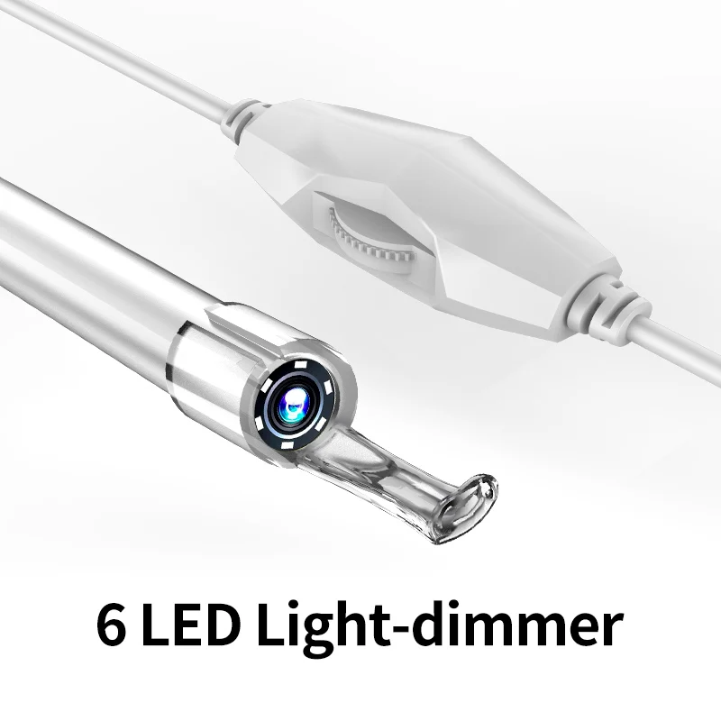 Cámara de eliminación de cera de oído USB, endoscopio de oreja con 6 LED ajustables, Compatible con Android, Smartphone, PC