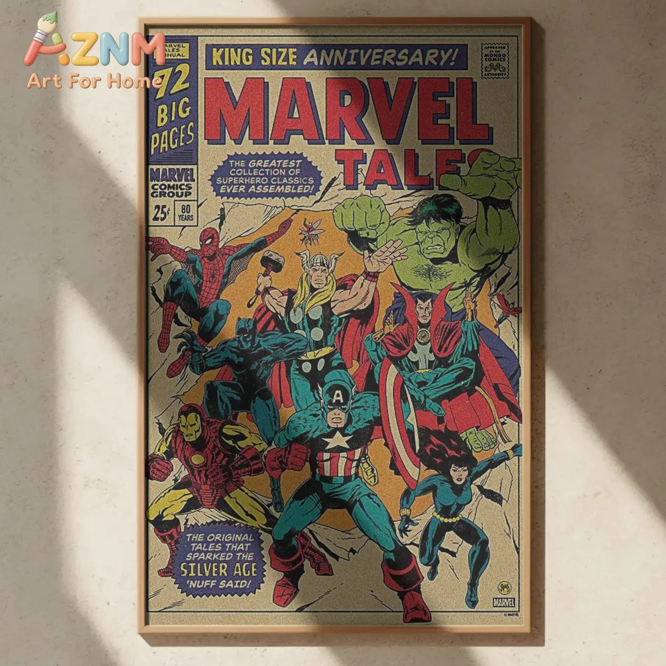 Marvel Tales Wandkunst-Poster, Vintage Avengers Comic-Druck, Nostalgische Superhelden-Dekoration, Klassische Marvel Comics-Kunst