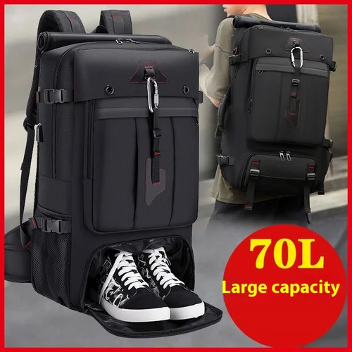 Mochila de viaje de gran capacidad de 50L y 70L, equipaje, entrenamiento deportivo, Fitness, bolsa de almacenamiento de zapatos independiente, bolsas para ordenador portátil