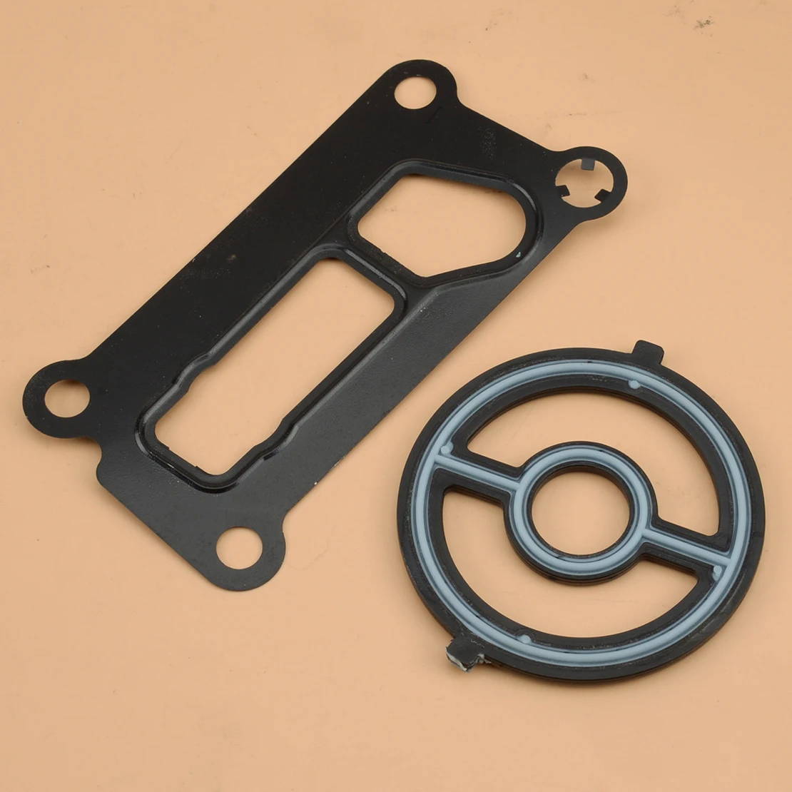 LF0214342 1S7Z6A642AAA 2Pcs/Set Engine Oil Cooler Filter Housing Gasket Seal LF0214700 Fit for Mazda 3 5 6 CX7 MX5 Miata Tribute