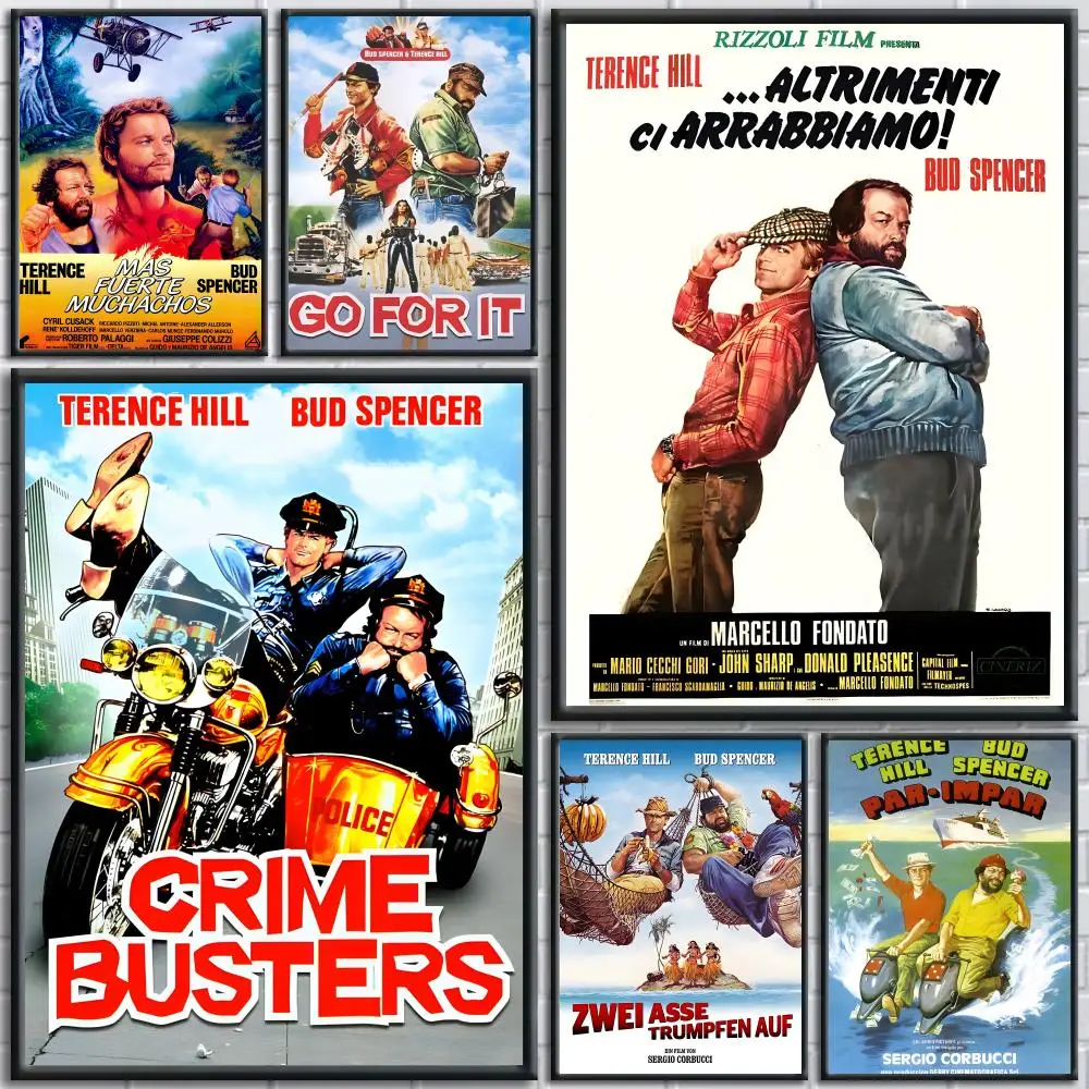 

T-Terence Hill and Bud Spencer Canvas Poster Crease Free Waterproof Durable Ideal Wall Decor for Home All Spaces