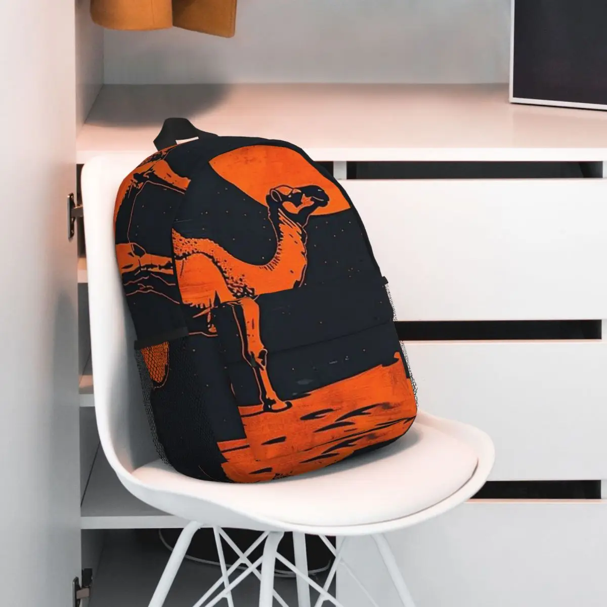 Camel Sahara Print Realistic Backpack Student BookBag Kids School Bag Computer Shoulder Bags for Boys Girls