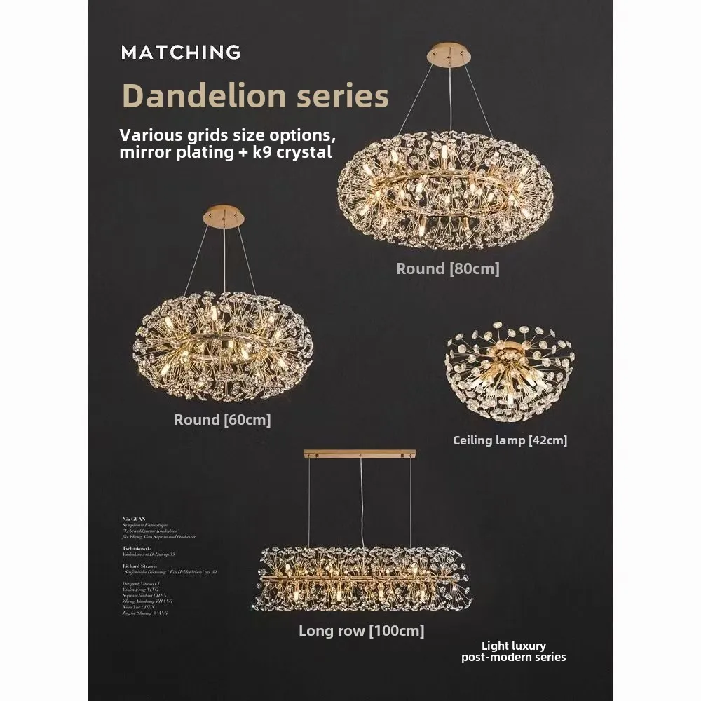 Luxury Sun Flower Crystal Modern Chandeliers for Living Room Bedroom Kitchen Loft Pendant Lamp Indoor Home Decor lustre Fixture