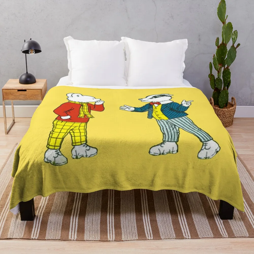 

Rupert bear and bill badger Throw Blanket Blanket Sofa Soft Bed Blankets wednesday