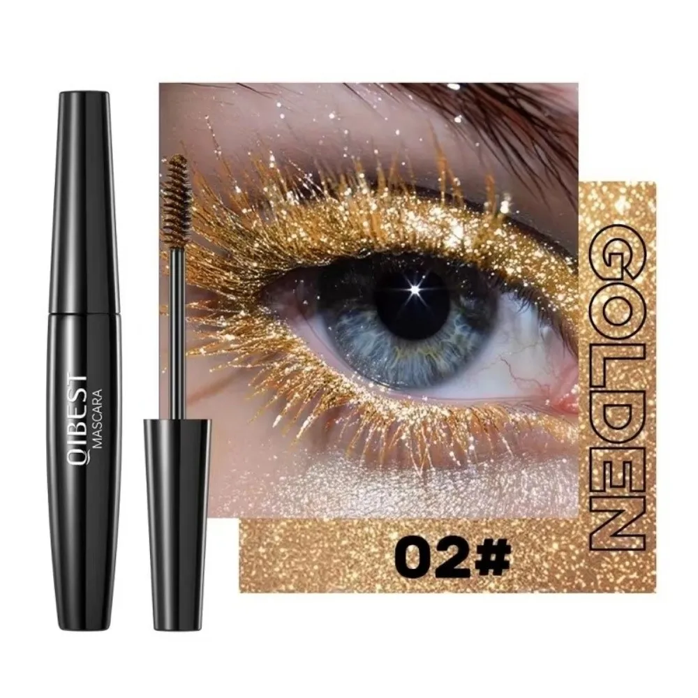5 Colors Diamond Mascara Galaxy Sequins Waterproof Glitter Eyelash Brush Shining Fast Drying Curling Thick Mascara