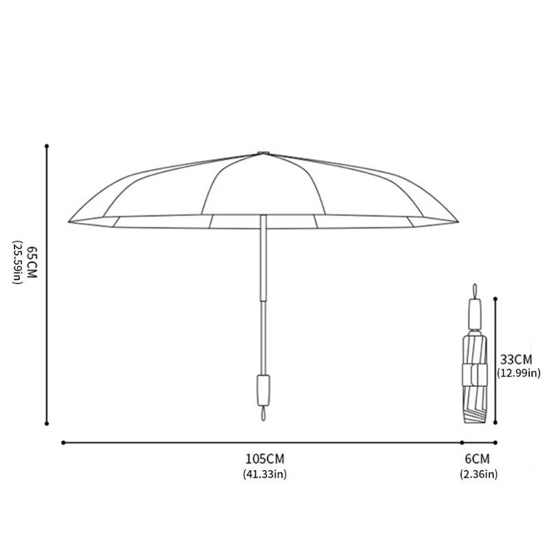 Auto Umbrella Wide Coverage AntiFlip Thickened Waterproof Canopy with Stable Steel Shafts For Storms Protections C7AC