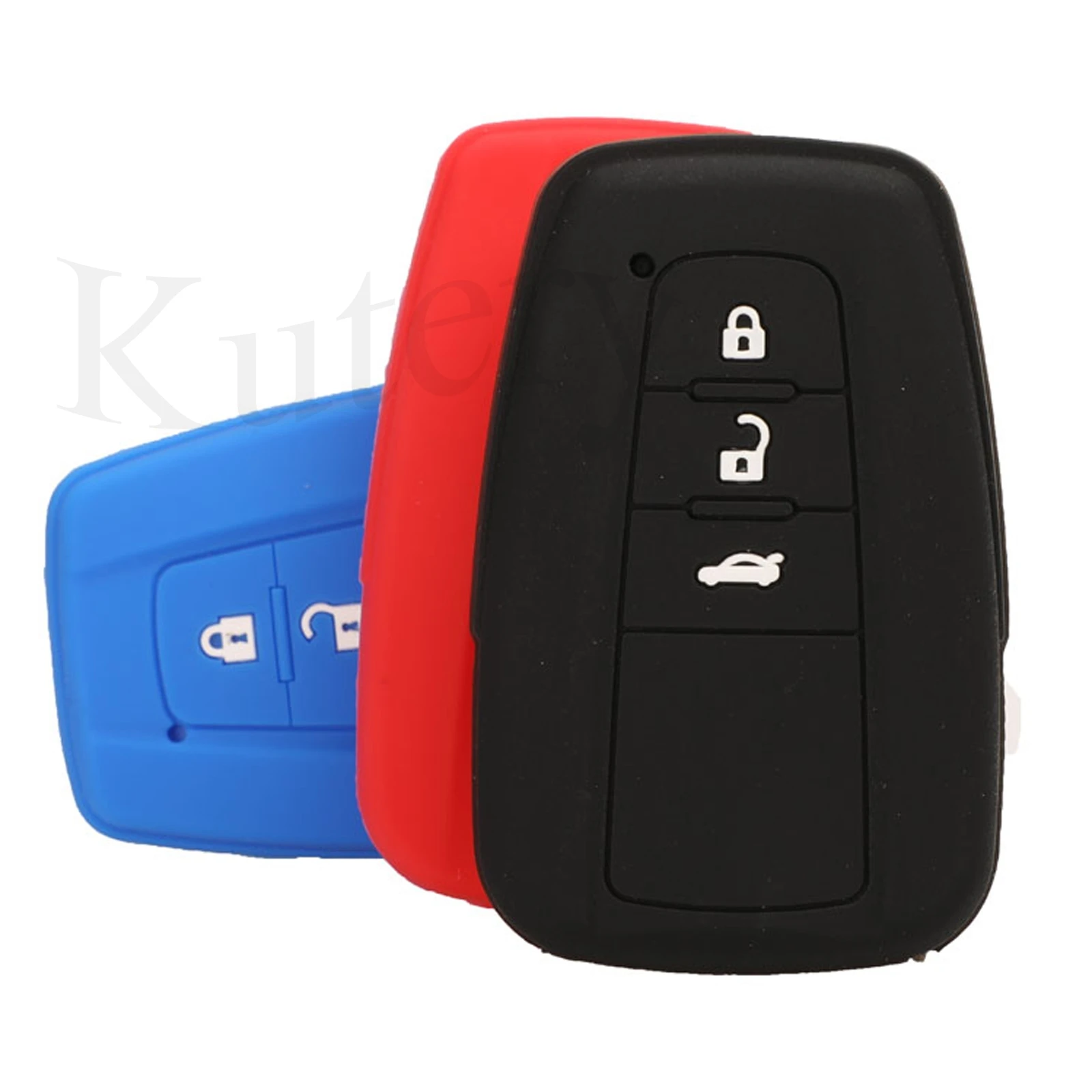 jingyuqin 3 BTN Silicone Colorful Remote Car Key Cover Case For Toyota Corolla Rav4 Camry 70 Prado RAV 150 Protect Replacement