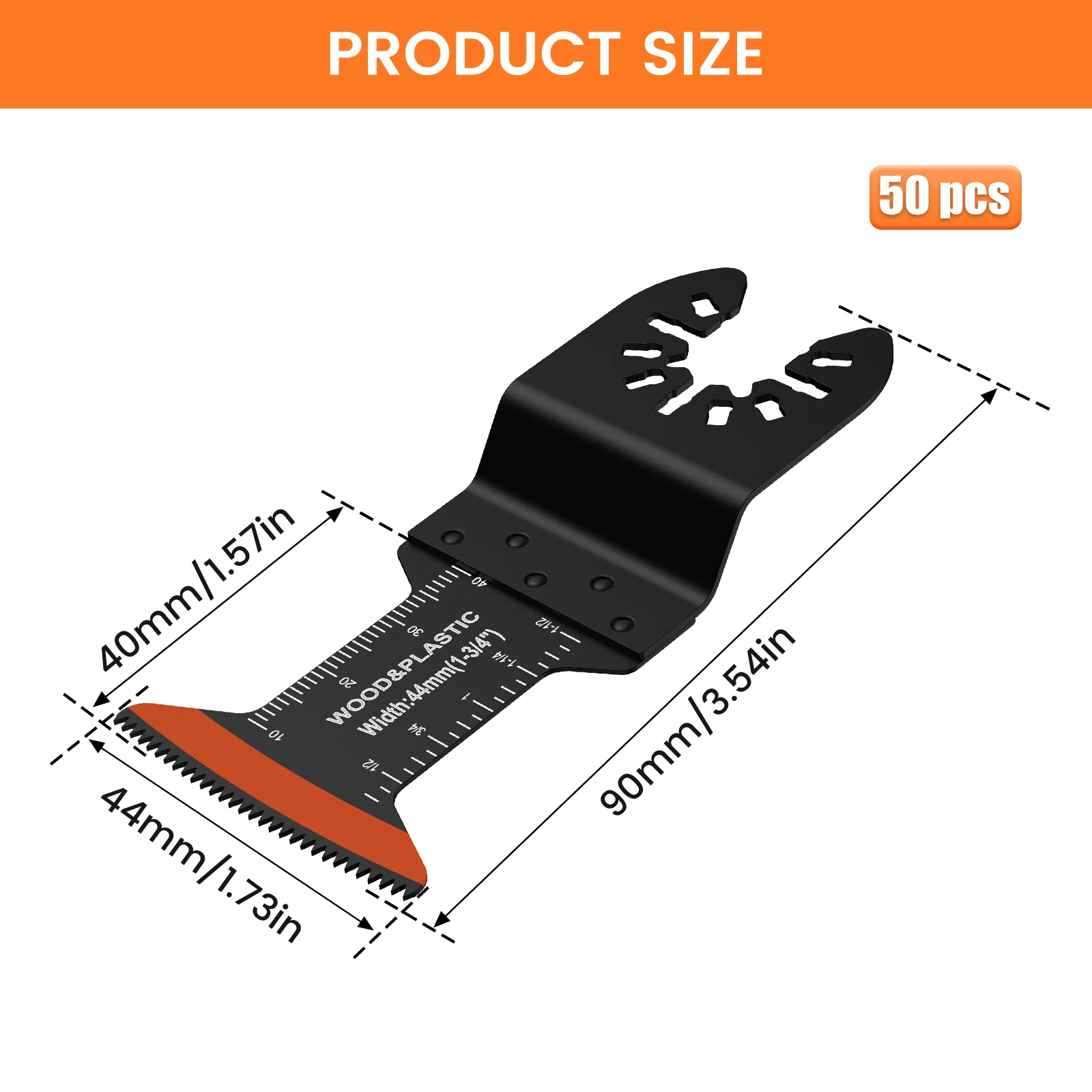 10/50 sztuk brzeszczoty do pił oscylacyjnych stal wysokowęglowa 44MM brzeszczoty do narzędzi wielofunkcyjnych z krawędzią łukową ostre, odporne na zużycie ostrza oscylacyjne