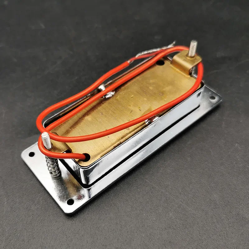 Mini Open Electric Guitar Humbucker Pickup 12 Adjusted Pole Piece for LP Guitar Parts Neck and Bridge Chrome 68X29MM