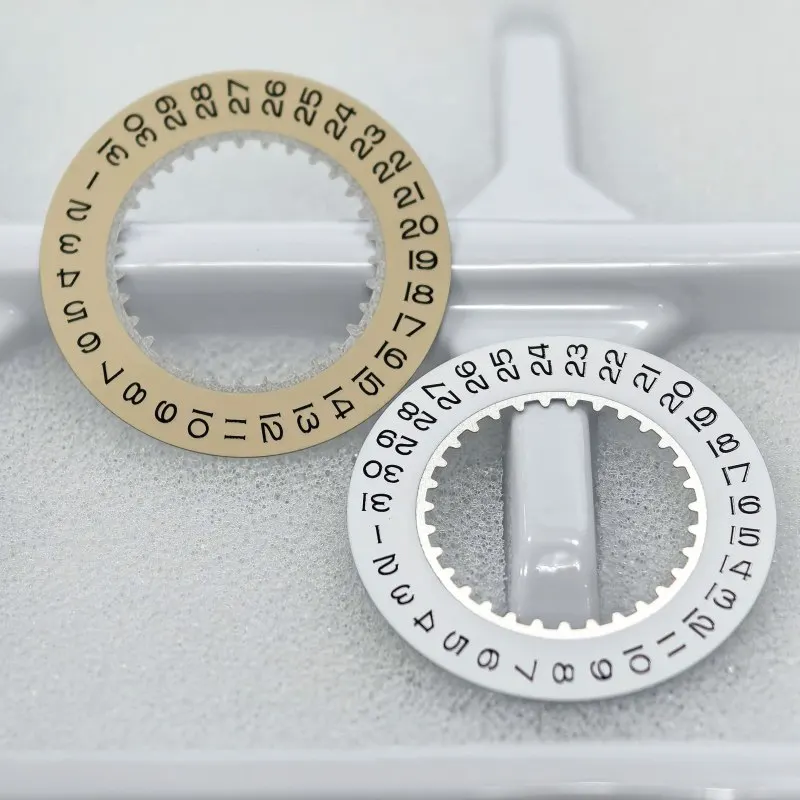 Watch Parts White Vintage Calendar Disc Compatible 3136 Move Indicator Date Disc Substitute for RLX 3136 Original Calendar Disc