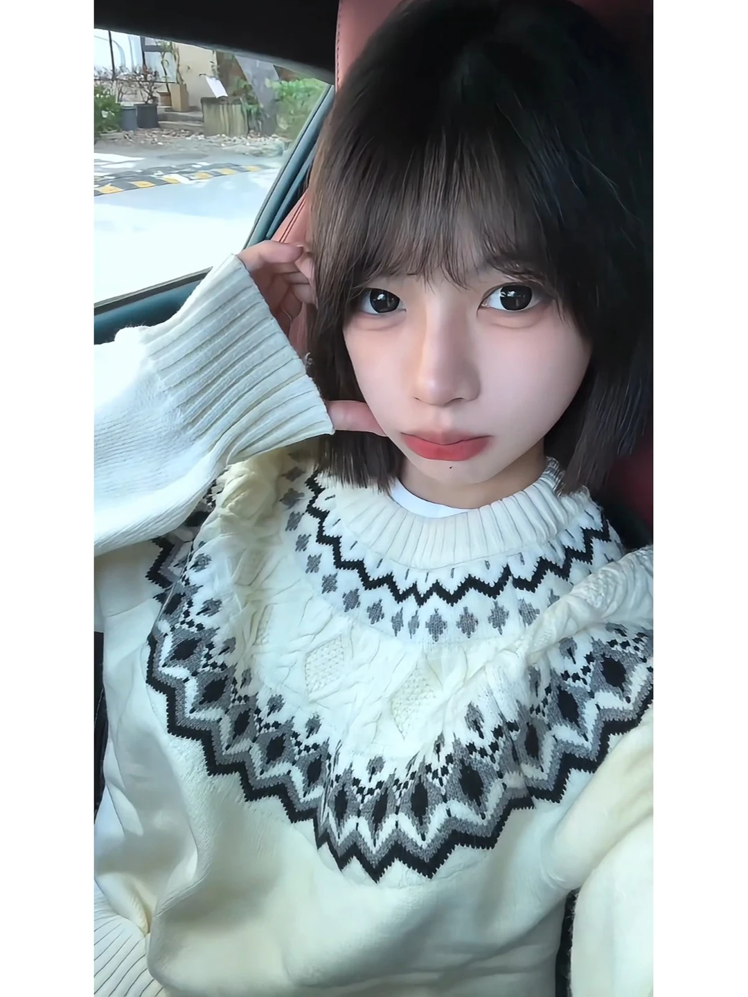 

Men's round Ne Knitwear Fce Island Peach Color Diamond Pattern Lazy Sle Pullover Thiened Autumn Winter American Clea...