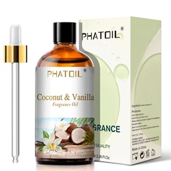 Phatoil 100ml Coconut Vanilla Fragrance Oils Peach Cucumber Melon Sweet Orange Essential Oils for Humidifiers Candle Soap making