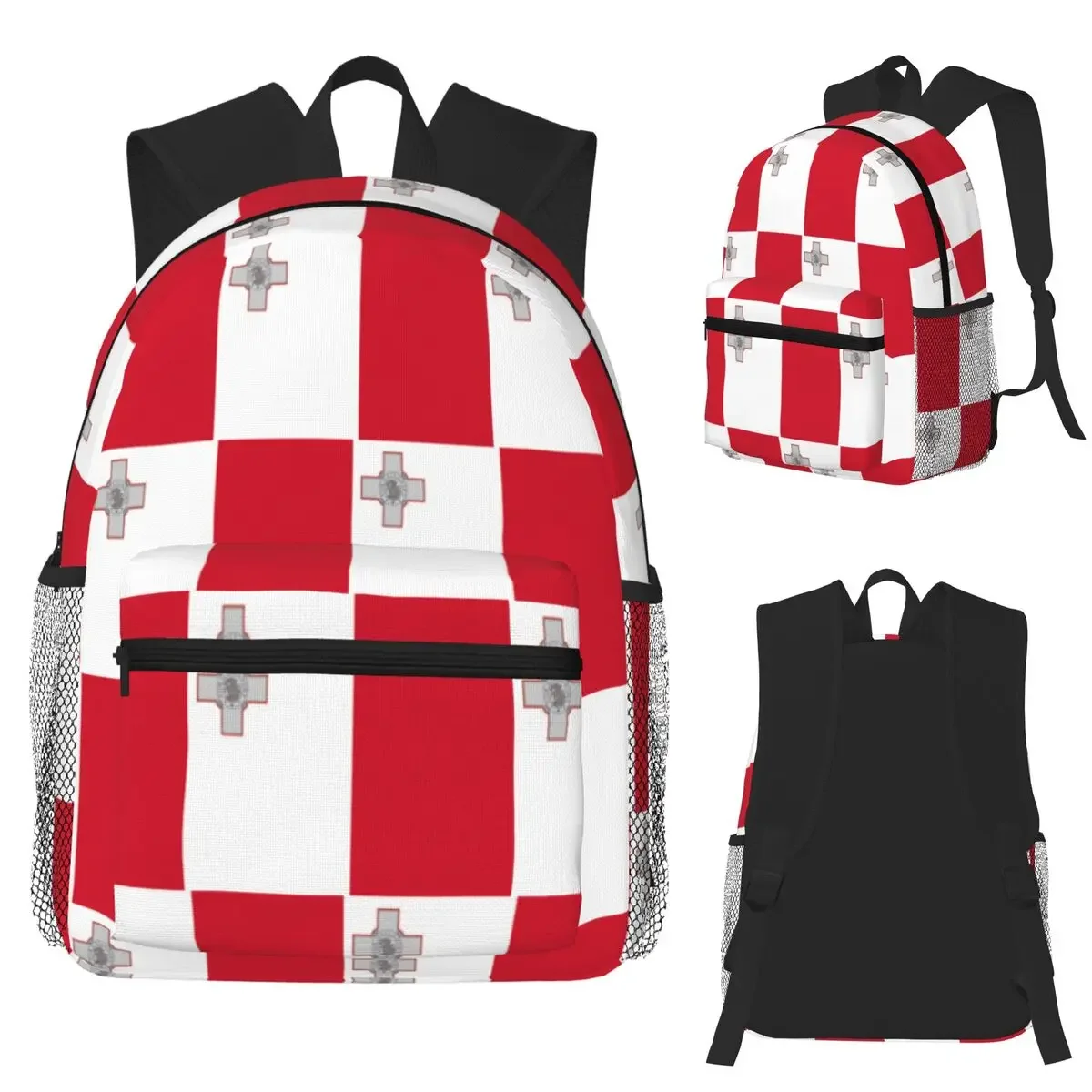 حقيبة ظهر بتصميم علم مالطا حقيبة ظهر ذات سعة كبيرة للأولاد والبنات حقيبة كتب مدرسية حقائب كتف للرجال والنساء #3