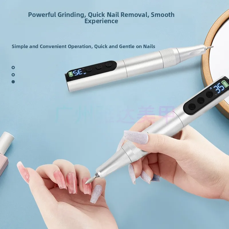 Penna per levigatura per unghie ricaricabile, accumulo di energia portatile per nail art, penna tampone per esplosioni transfrontaliere, nero, bianco, rosa, viola