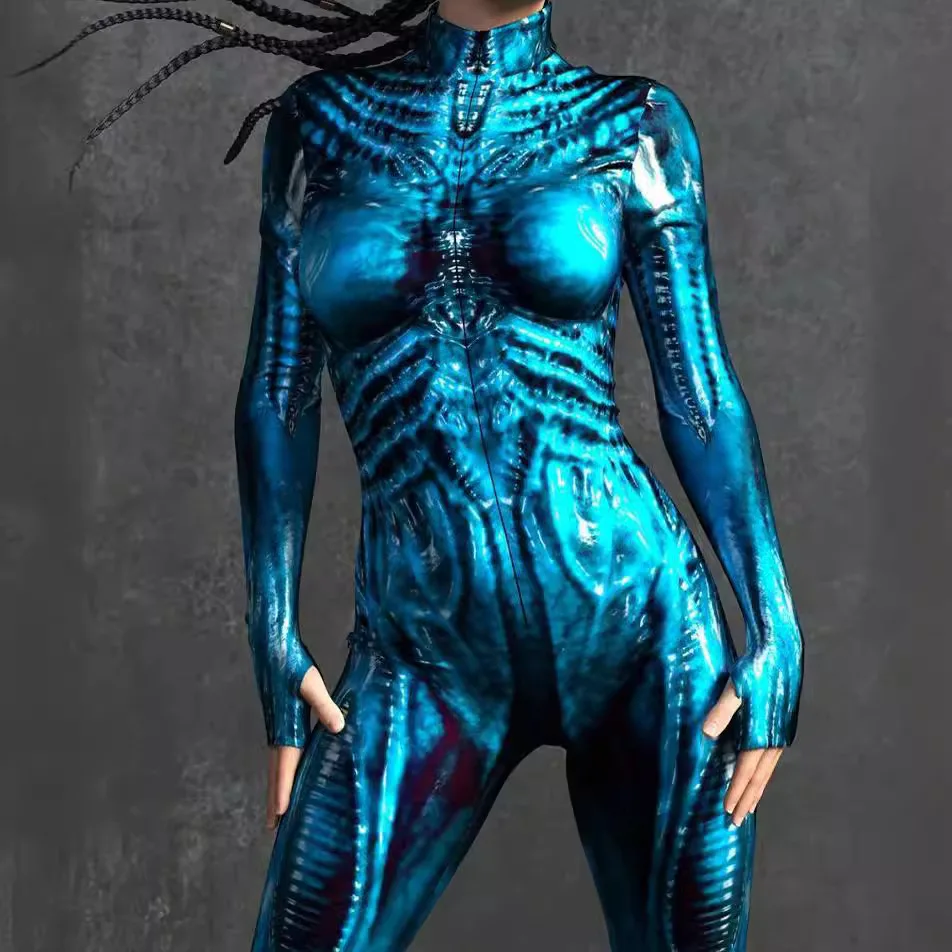 2024 Cyberpunk Jumpsuit Cosplay Women Men Bodysuit Steampunk Bodycon 3D Printed Adult Sexy Zentai Halloween Carnival Party