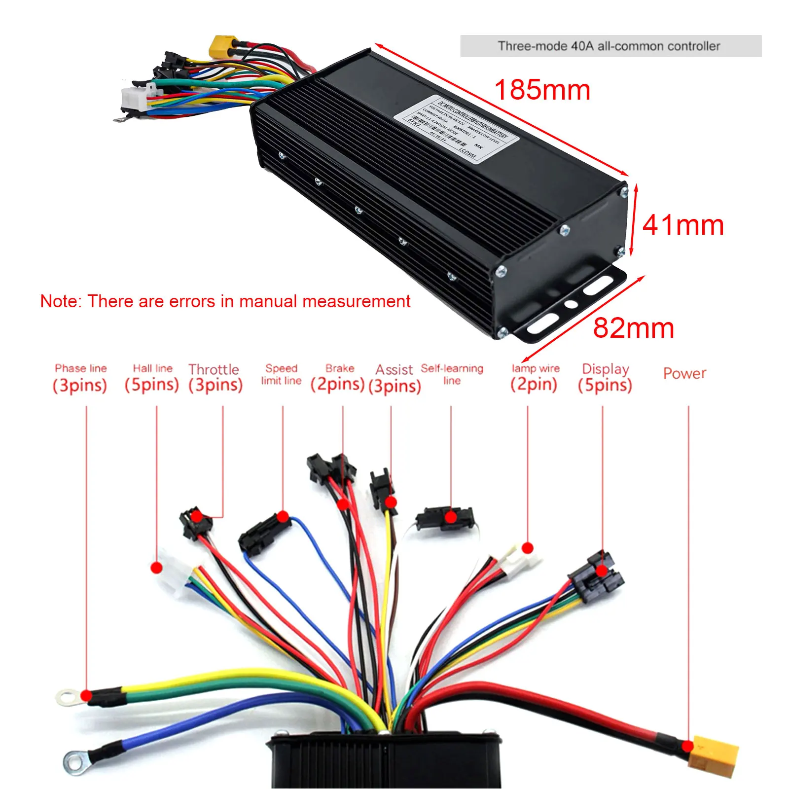 1x Brushless Controller 36V-52V E-bike Brushless Controller 1500W/2000W Intelligent 3-mode Sine Wave Automotive Accessories