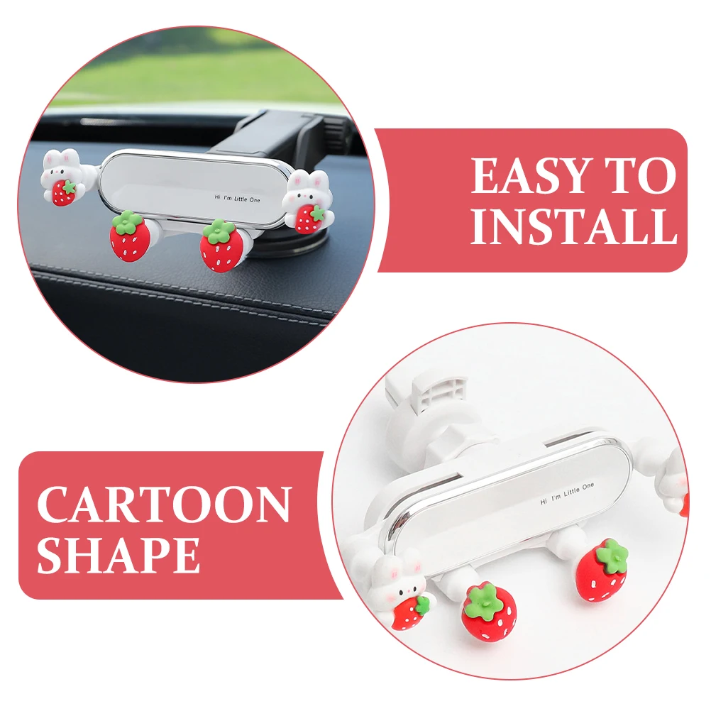 

Cute Car Phone Holder Air Vent Mount for Cellphone Bunny Rabbit Sensing Automatic Clamping One Hand Operation Lovely