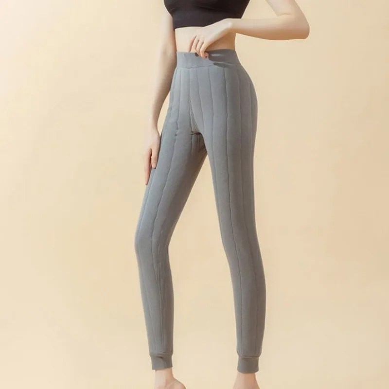 

Female Silk Thermal Pants Women High Waits Autumn Winter Fleece Thick Cotton Pant Extra Thick Long Large Size Pants TT291