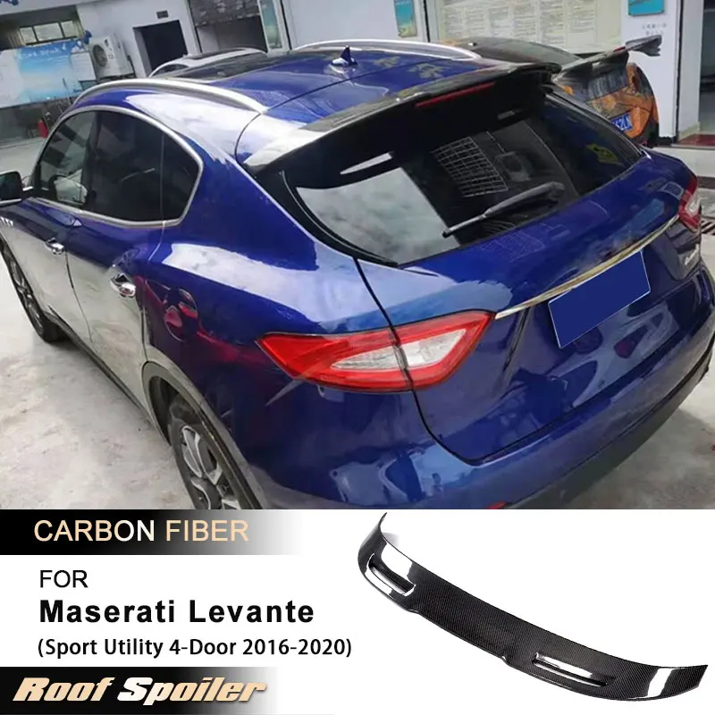 

Автомобильный задний спойлер на крышу, крылья для Maserati Levante Sport Utility, 4-дверный, 2016-2020, задний спойлер, отделка окна, крыло, губа, углеродное волокно