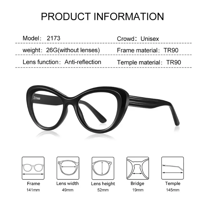 EYORA Occhiali da lettura Cat Eye stile retrò britannico Anti luce blu Occhiali miopia Occhiali da vista progressivi fotocromatici