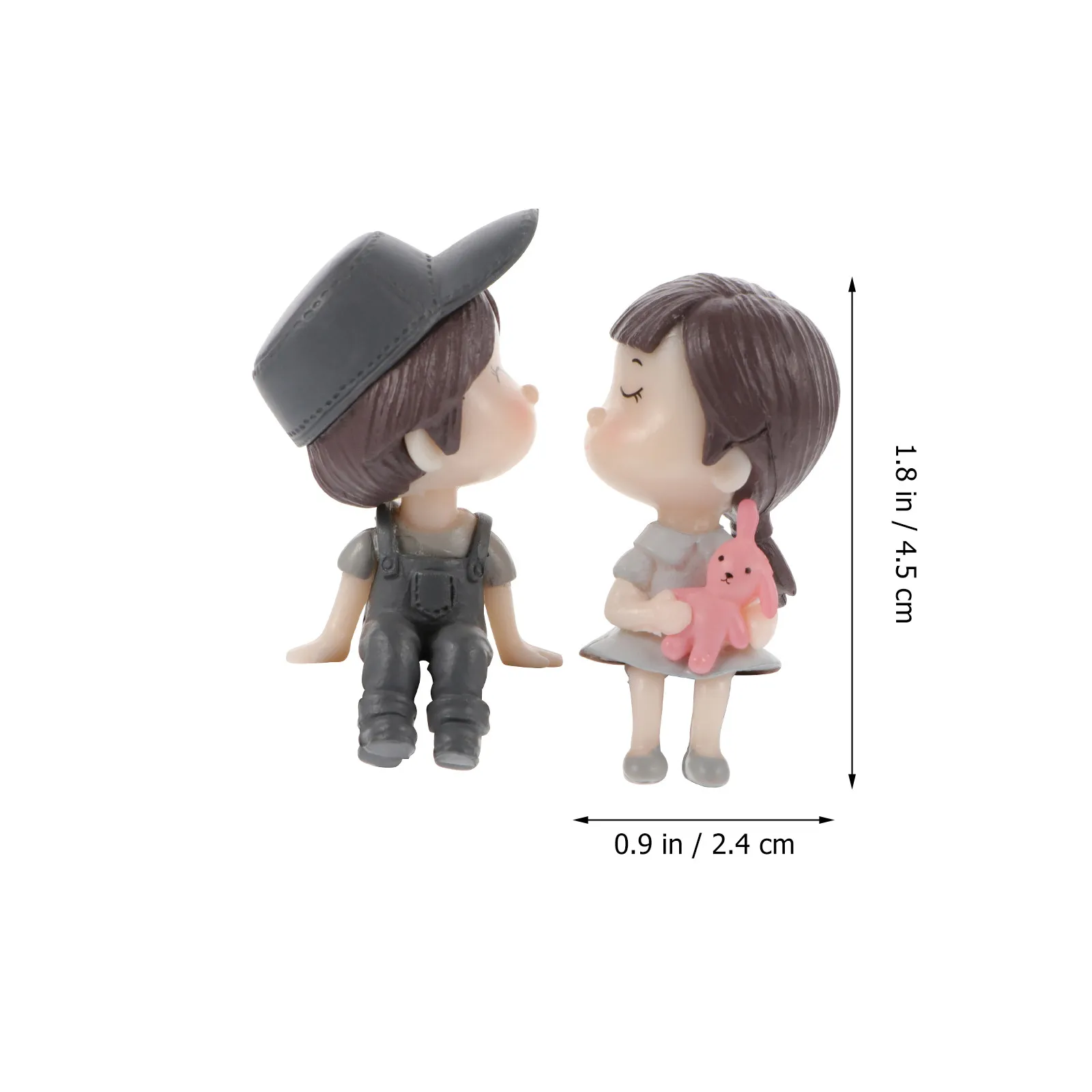 1Pair Premium PVC Lovers Statue Elegant Couple Decoration for Home Office Desktop Wedding Valentine's Day Gift Landscape