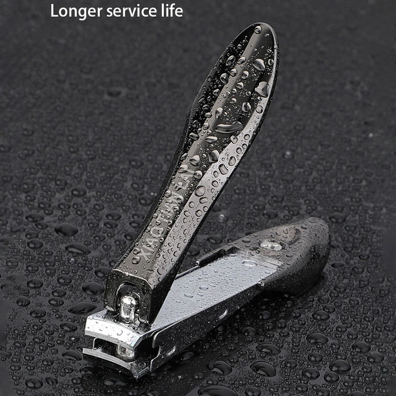 Stainless Steel Nail Clippers, Heavy Duty Sharp Curved Blade Nail Cutter with Nail File, Portable Manicure Trimmer for Men Women Adults