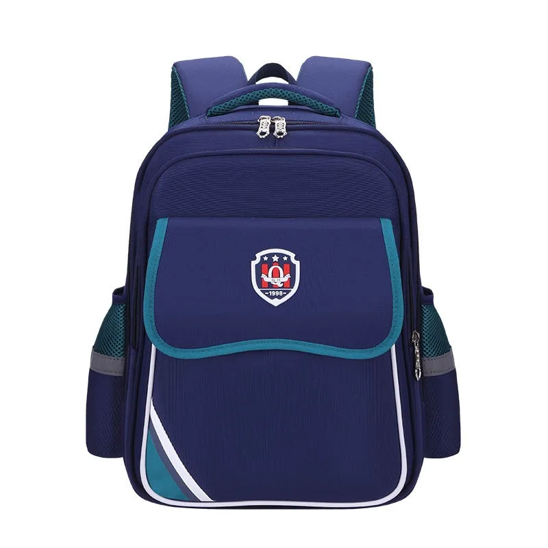

Primary School Students British Style School Bag 1-6 Grade Waterproof Ridge Protection Luminous Large Capacity Simple Backpack