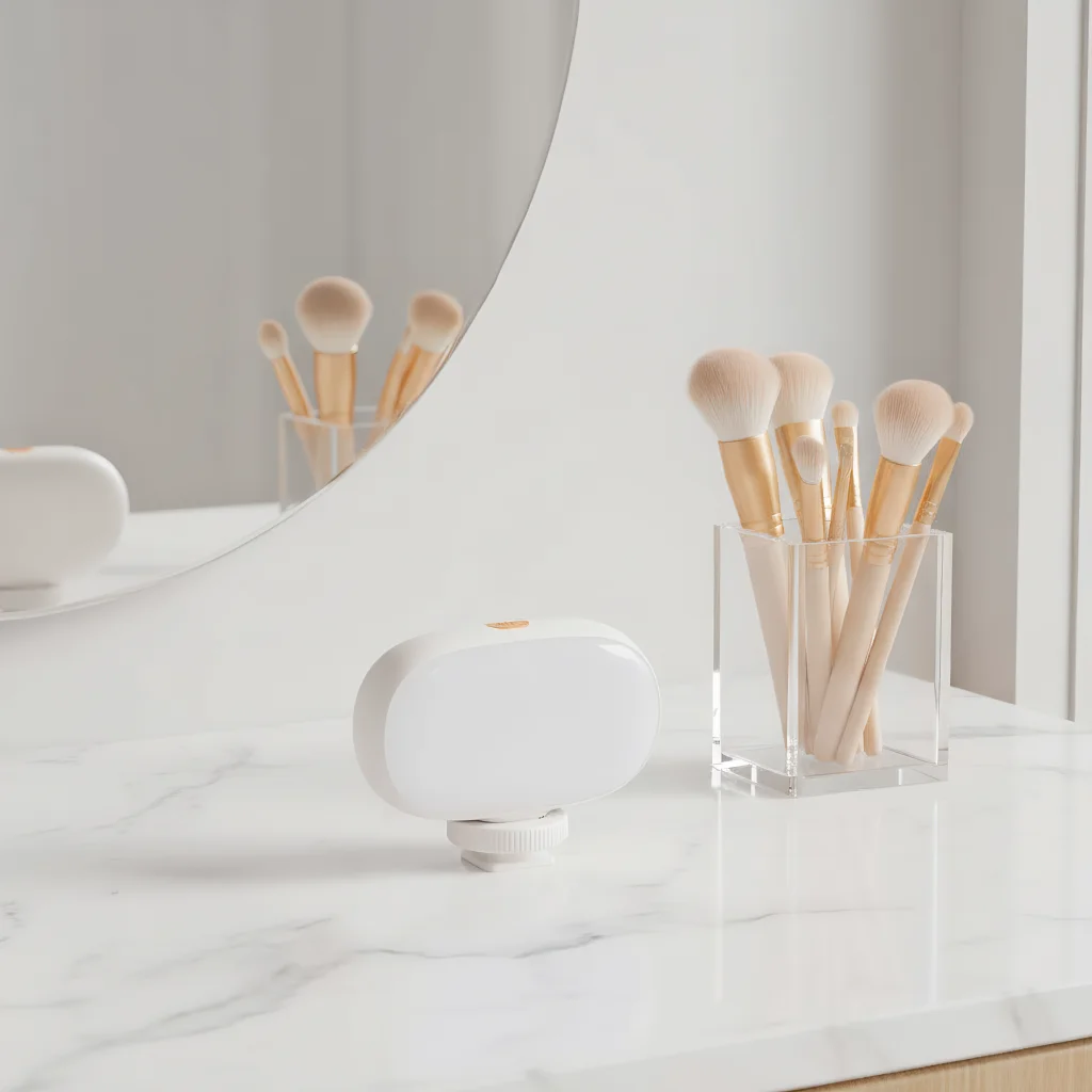 Small LED Fill Light for Cell Phone Mini Camera Soft Light for Video Conference Photography and Selfie 600mAh Portable Light