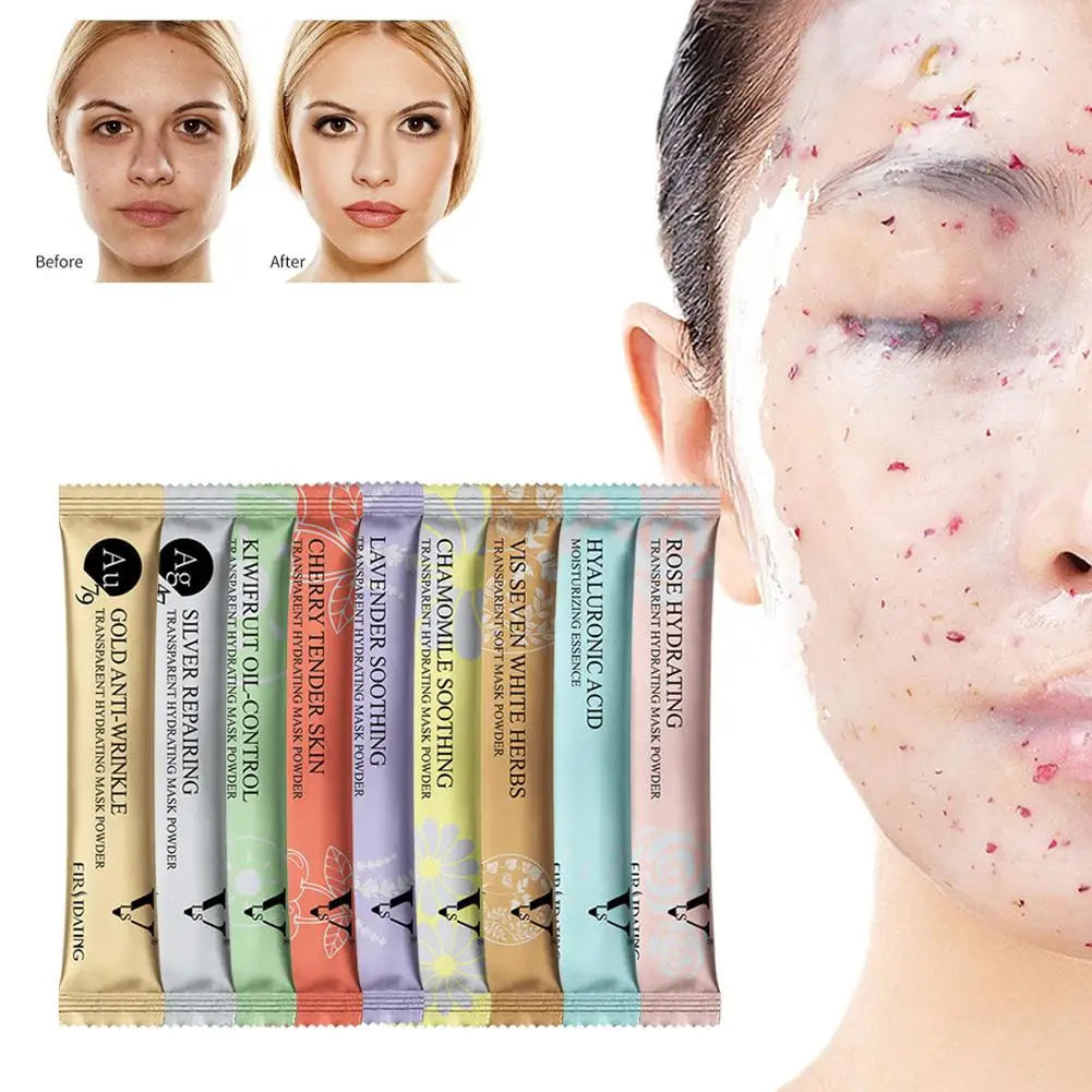 Soft Film Powder Hydro Jelly Mask Powder Anti-aging Facial Clean Off Mask Petal Brighten Flower Peel Portable Mask Crystal V2O2