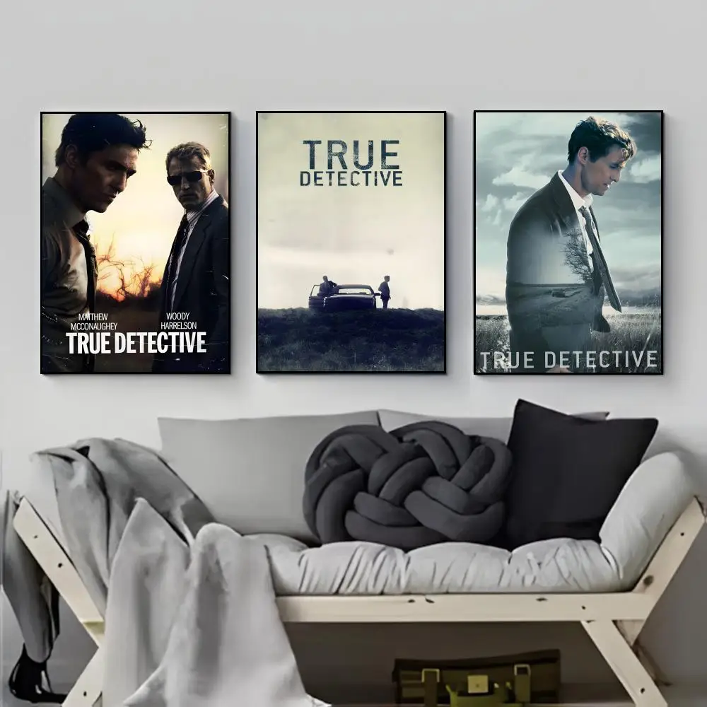 Moody Crime Show T-True Detective Poster Poster HD  Waterproof Wall Sticker Bar Living Room Decor Gift