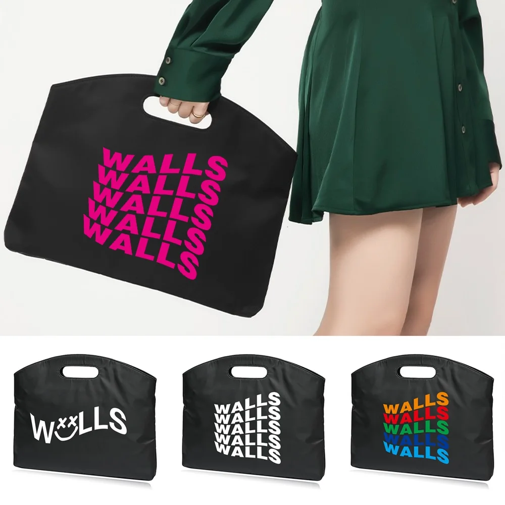 

Briefcase File Bag Business Handbag Conference Tablet Unisex Laptop Document Information Meeting Walls Series Printed Tote Bags