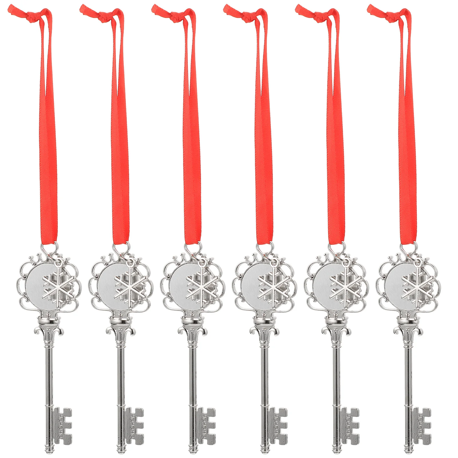 

6Pcs Snowflake Key Shape Xmas Tree Pendant Blank Heat Transfer Sublimation Decoration Hanging Ornament Christmas Party